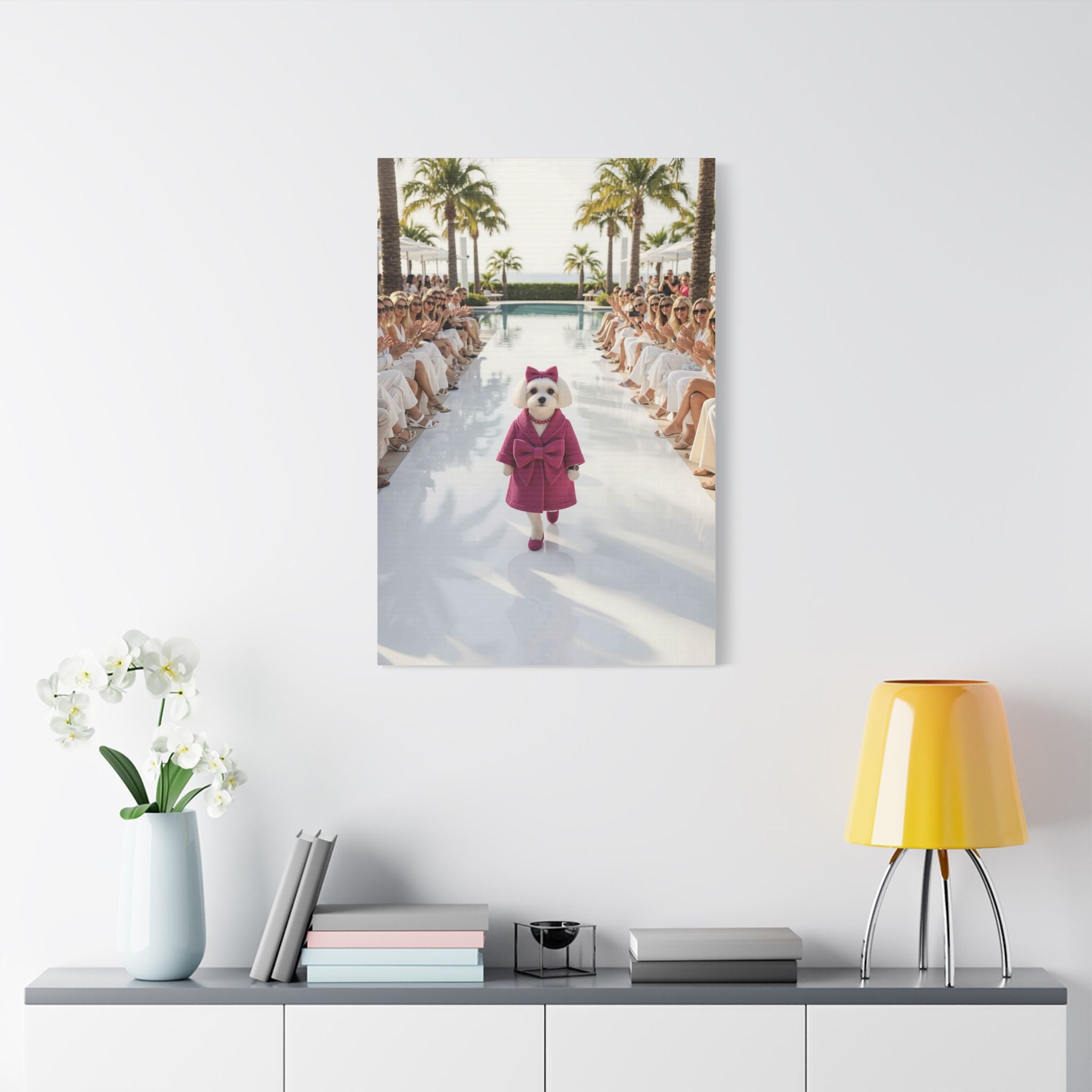 Fashion Runway Dog Wall Art – Luxury Statement Canvas Print