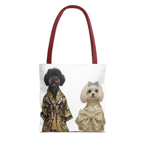 Black & Gold Duo Dog Tote Bag — Stylish All‑Over Print