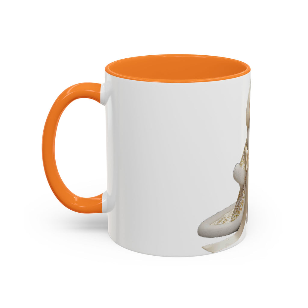 Regal Pup Love Mug – Elegant Gold Ribbon Edition