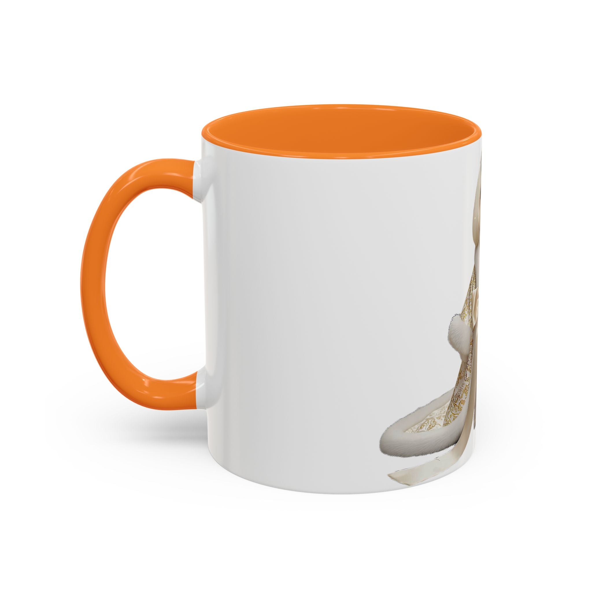 Regal Pup Love Mug – Elegant Gold Ribbon Edition