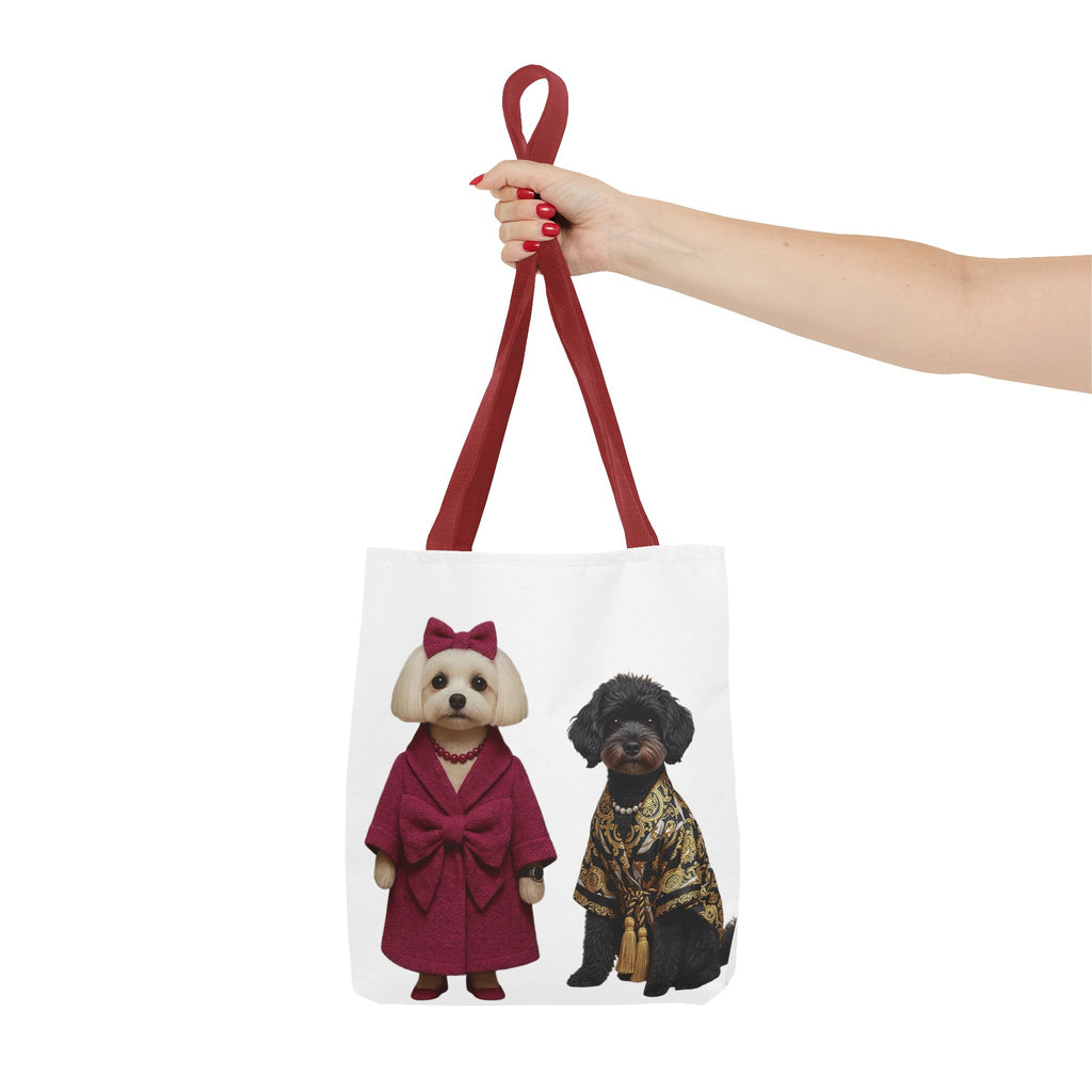 Stylish Dog Duo Tote Bag – Fashionable Poodle & Shih Tzu Print