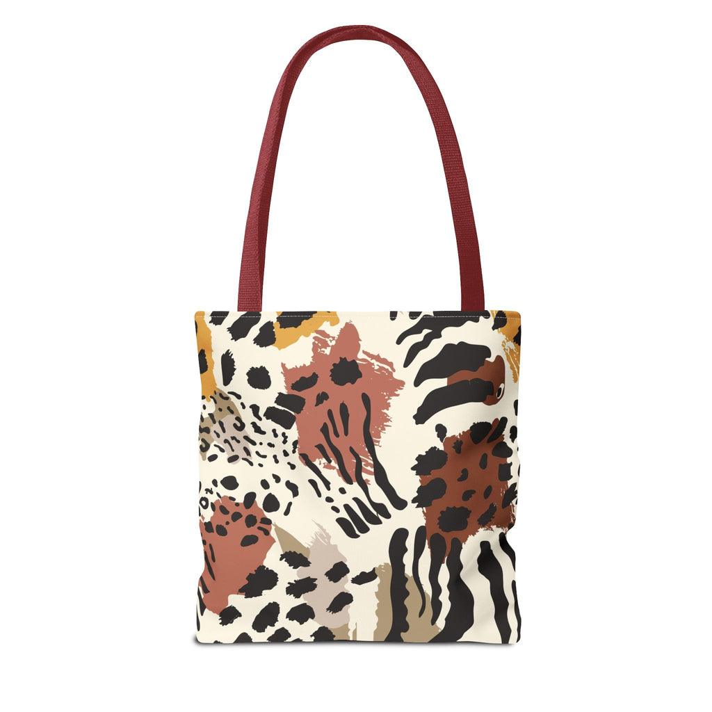 Animal Print Tote Bag — Neutral Safari Pattern AOP