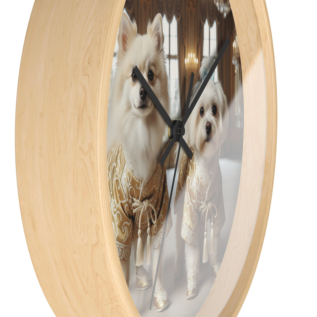 Luxury Golden Pups Wall Clock – Royal Palace Edition