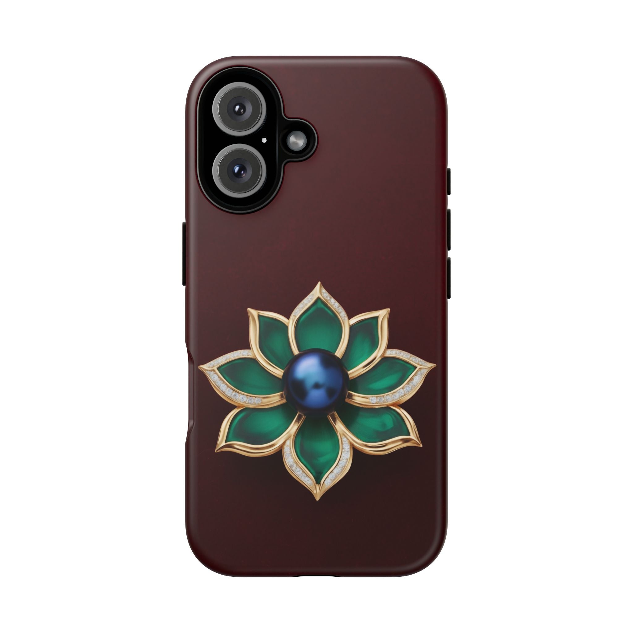Burgundy & Emerald Floral Jewel Phone Case