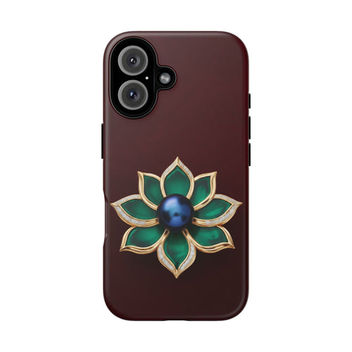 Burgundy & Emerald Floral Jewel Phone Case