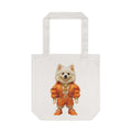 Tote Bag — Cute Pomeranian in Orange Tracksuit Cotton Market Tote