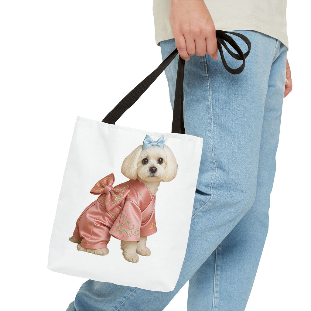Korean Hanbok Dog Tote Bag – Pink Traditional Style