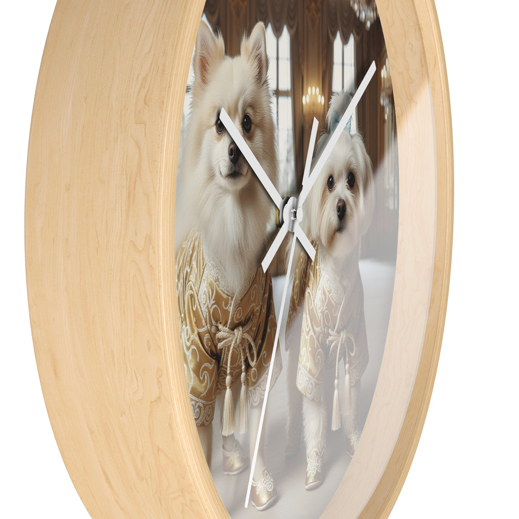 Luxury Golden Pups Wall Clock – Royal Palace Edition
