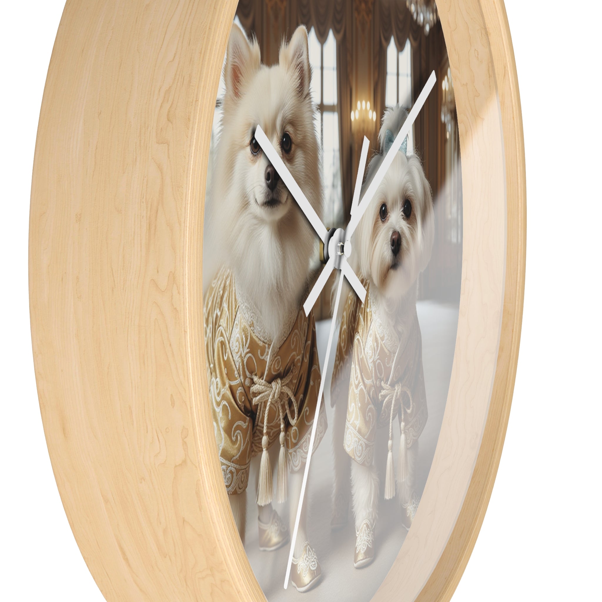 Luxury Golden Pups Wall Clock – Royal Palace Edition