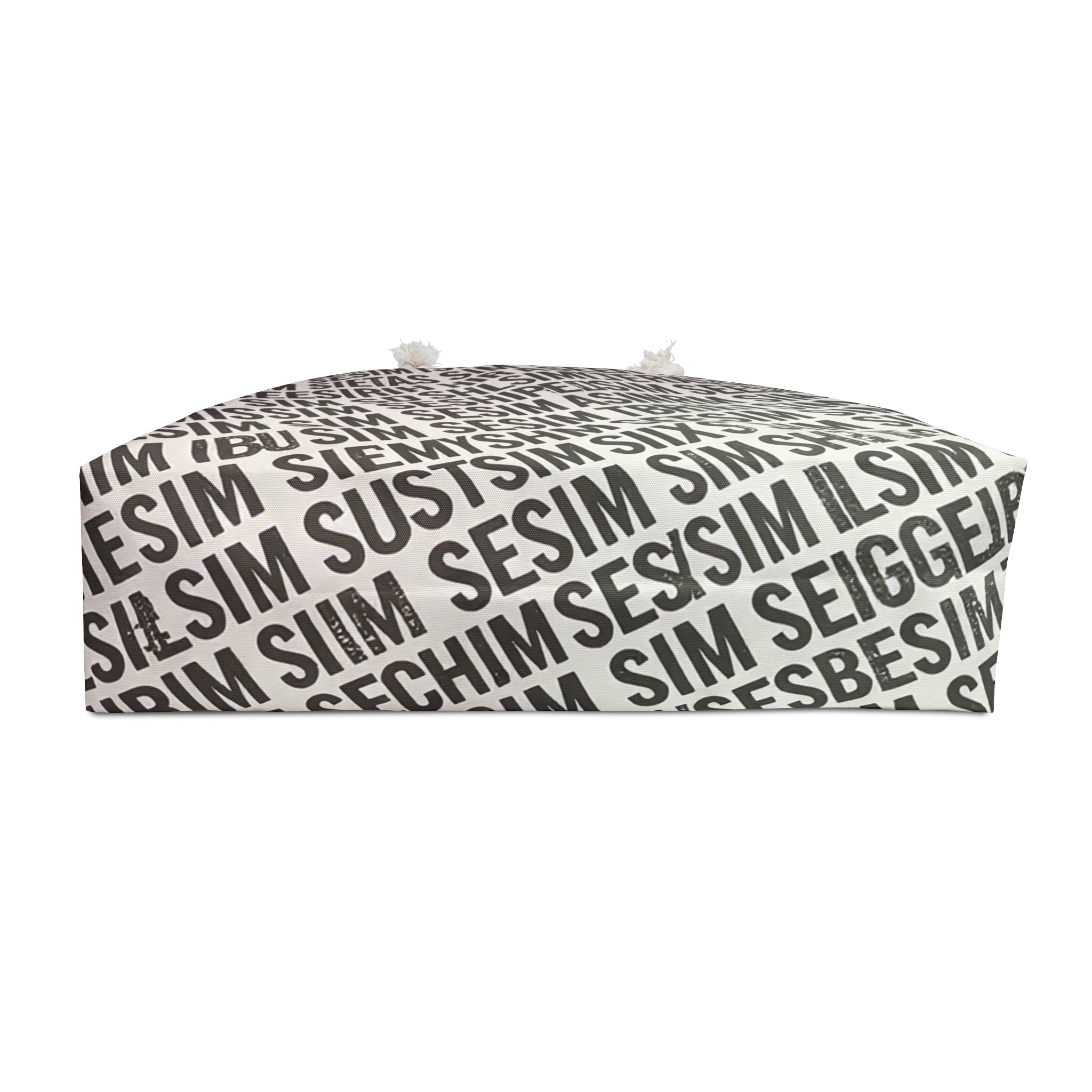 Text Pattern Tote Bag – Graphic Minimal Canvas Tote