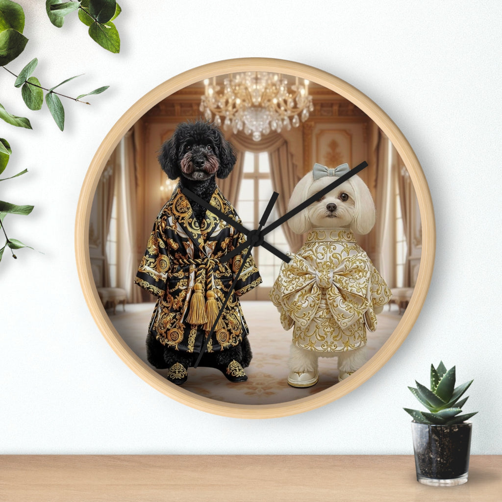 Lumi Global Royal Couture Dog Wall Clock – Black & Gold Luxury Edition