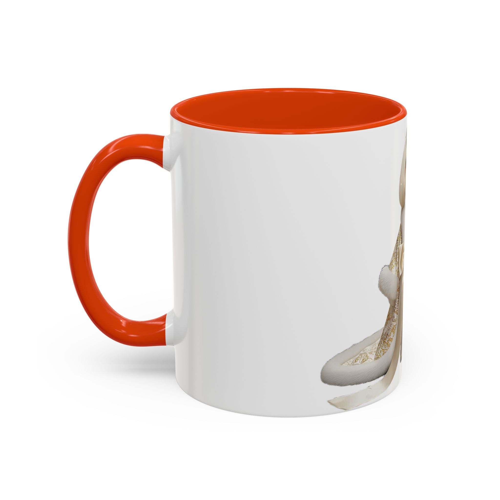 Regal Pup Love Mug – Elegant Gold Ribbon Edition