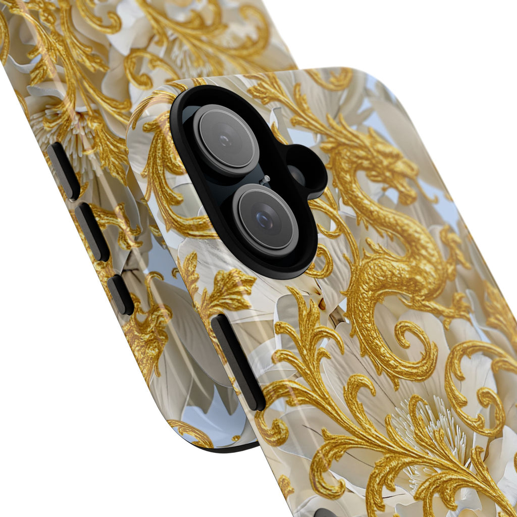 Golden Dragon Floral iPhone Case – Luxury Baroque Phone Case