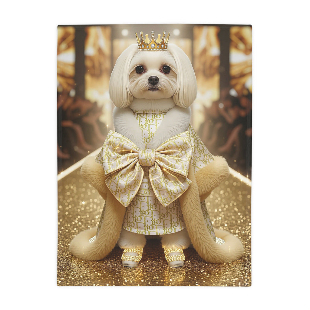 Luxury Royal Dog Blanket – Gold Princess Design