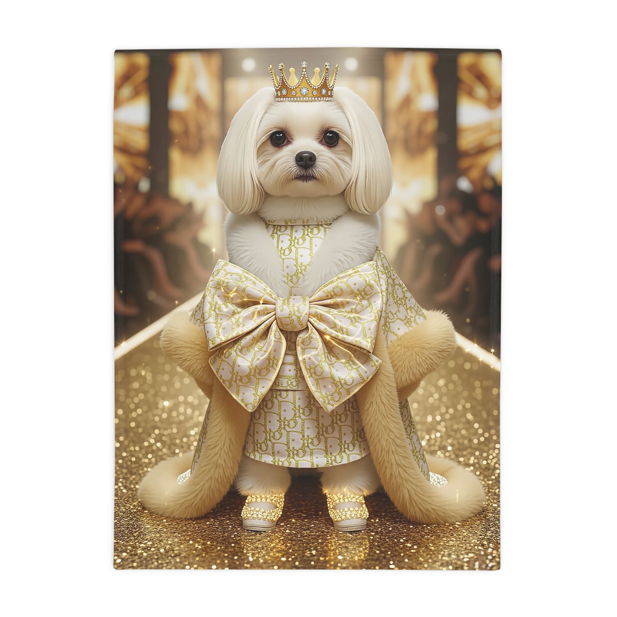 Luxury Royal Dog Blanket – Gold Princess Design