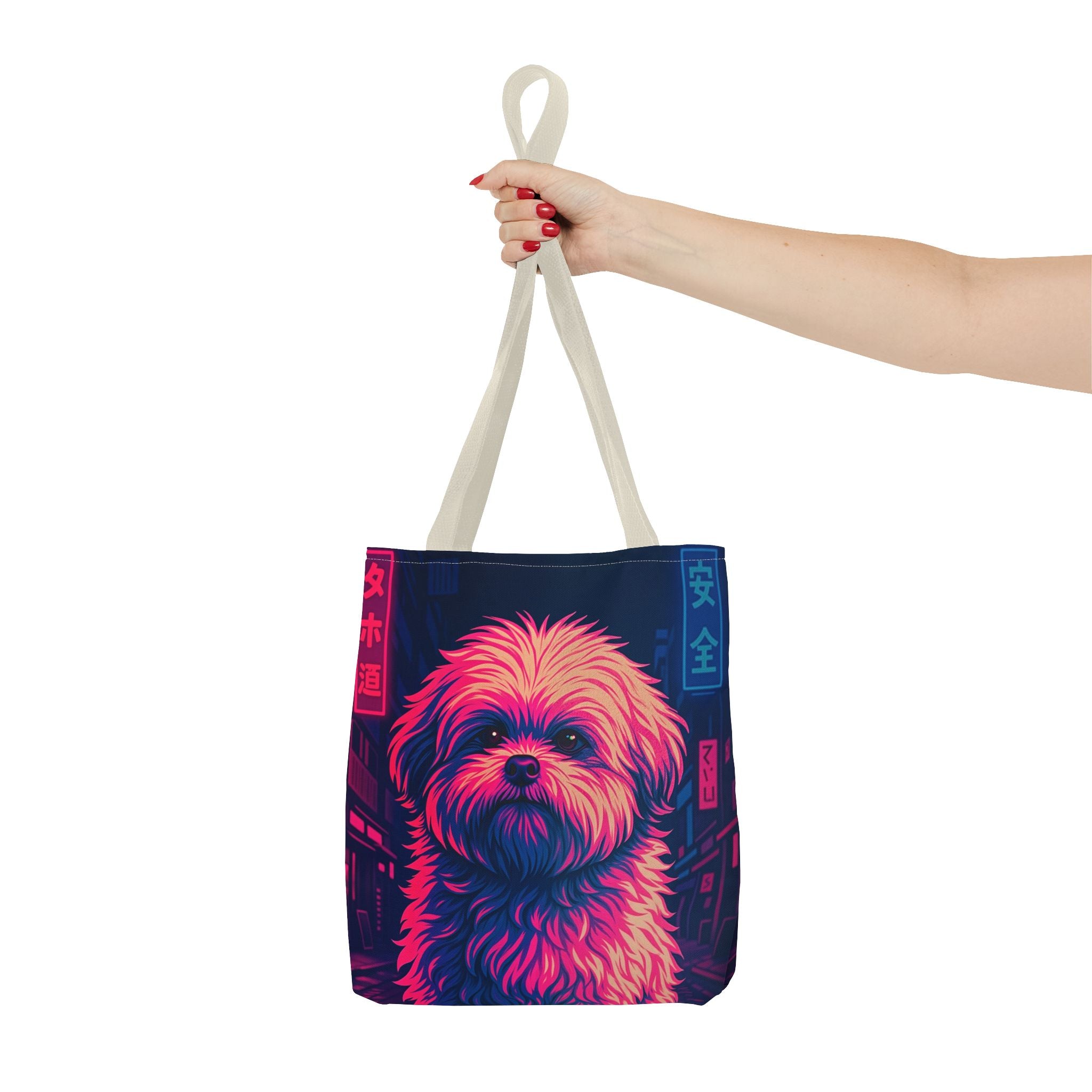 Neon Dog Art Tote Bag – Bold Color Statement Tote