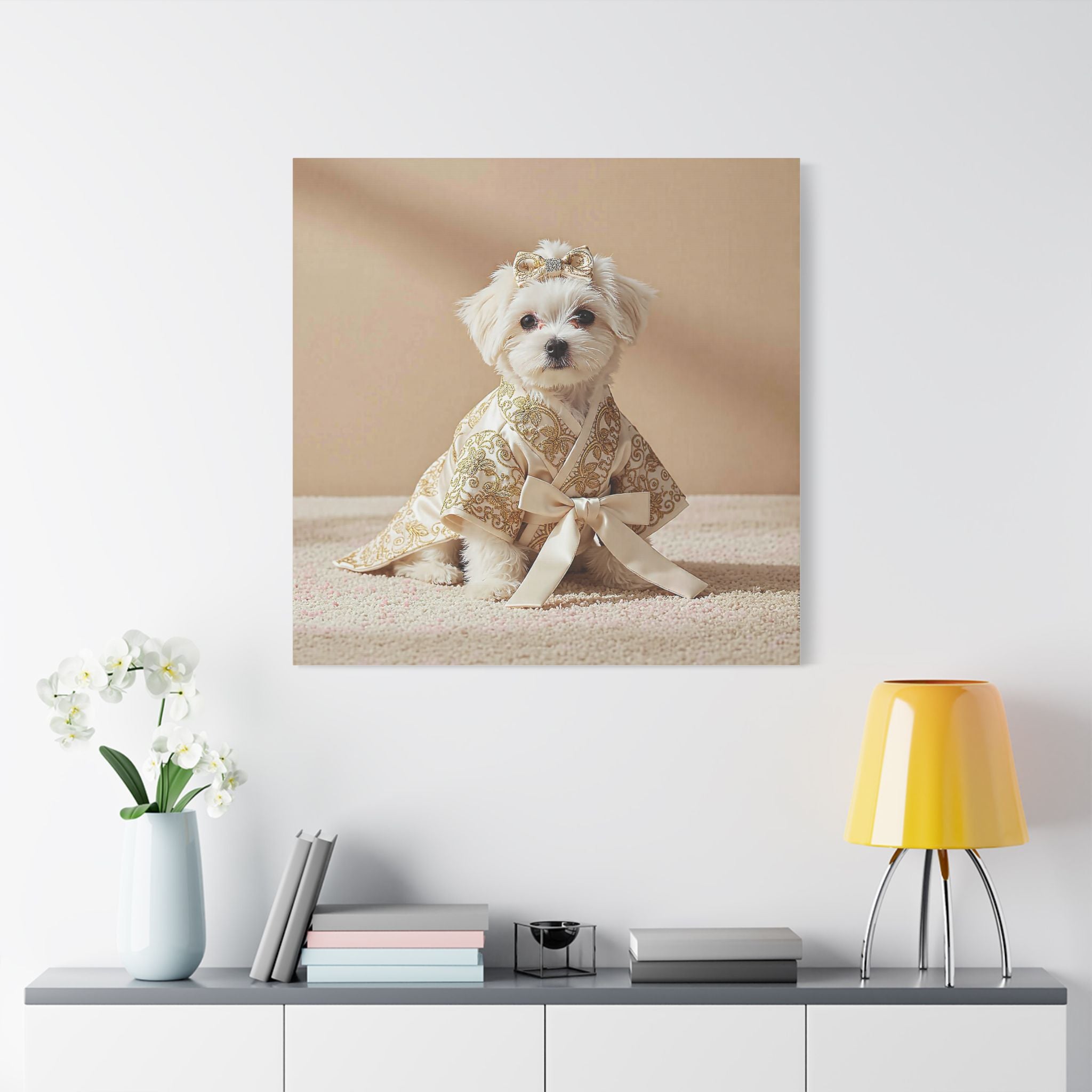 Luxury Royal Dog Wall Art – Elegant Interior Canvas Print