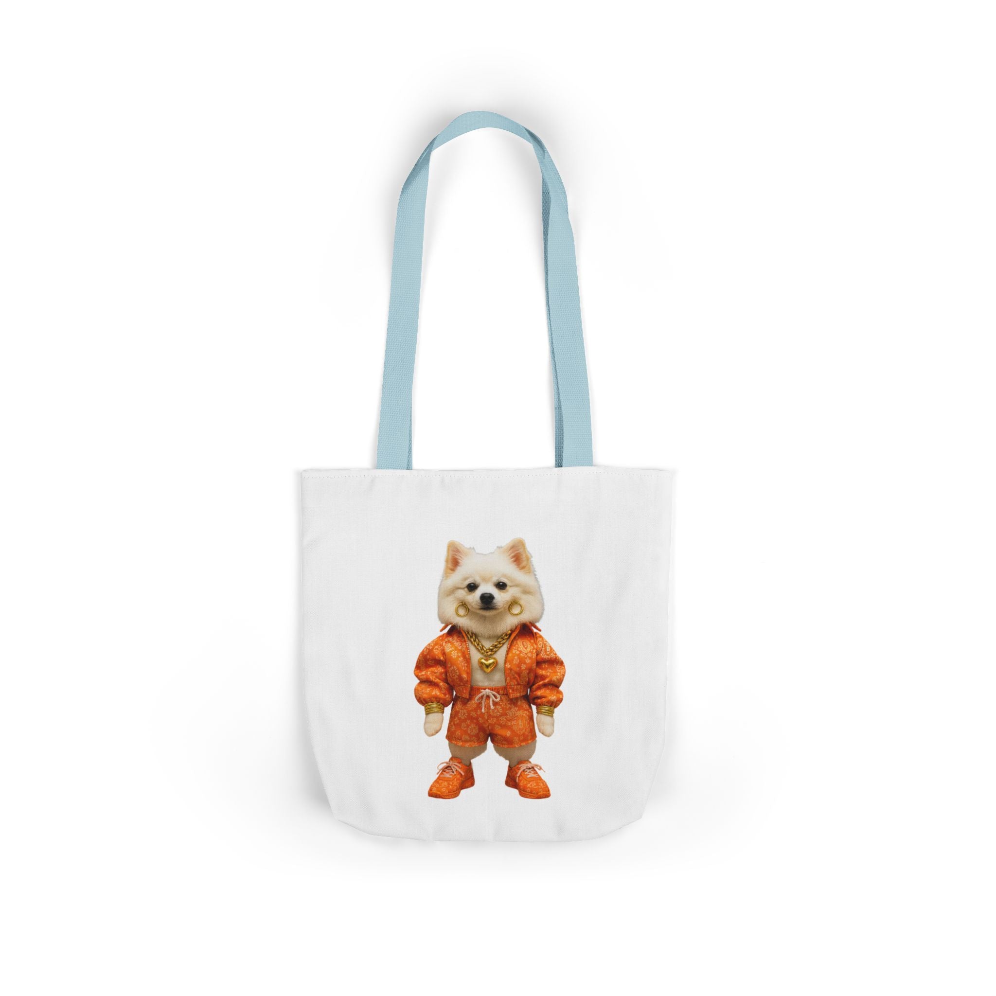 Tote Bag — Cute Pomeranian in Orange Tracksuit Graphic
