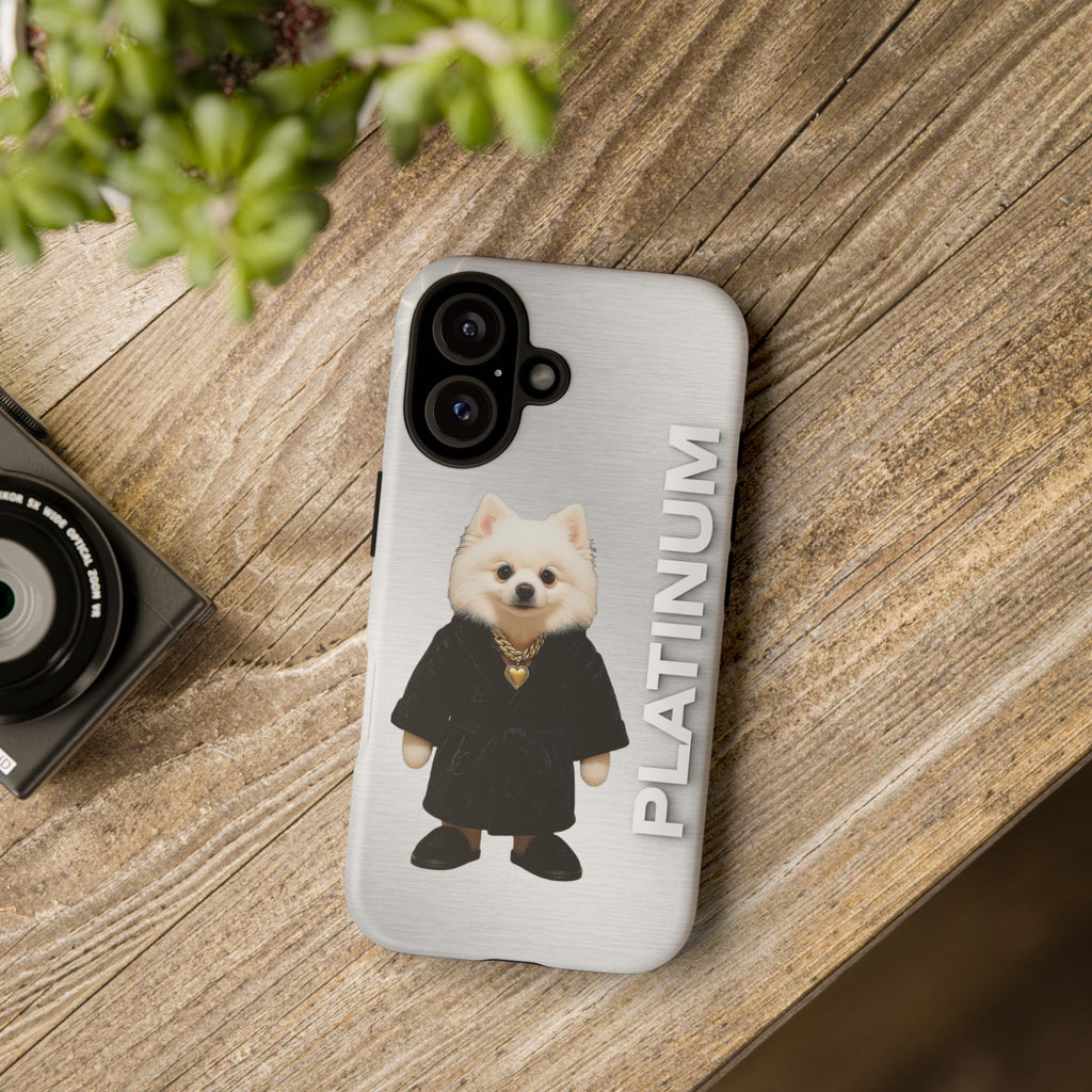 Platinum Dog iPhone Case | Luxury Silver Minimal Phone Case