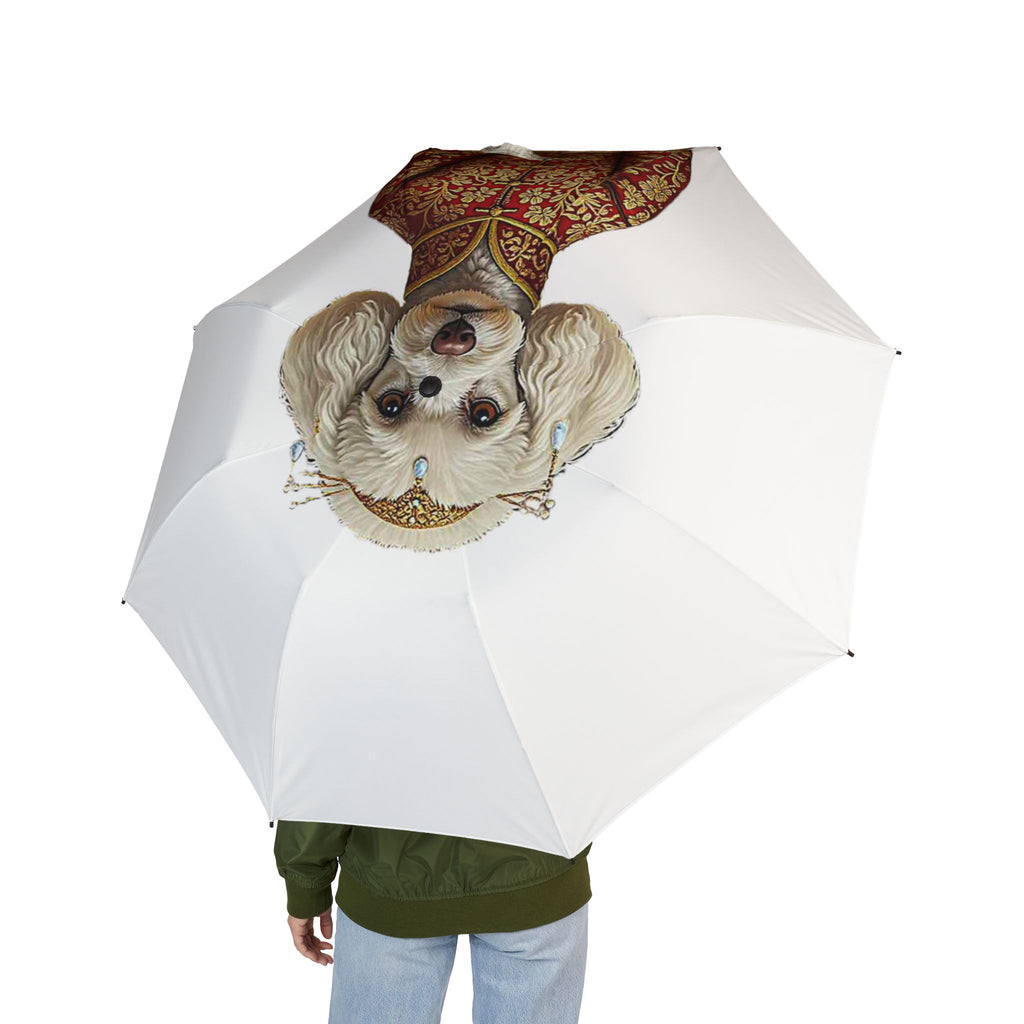 Dog in Regal Coat Umbrella — Foldable Semi‑Automatic Rain Umbrella