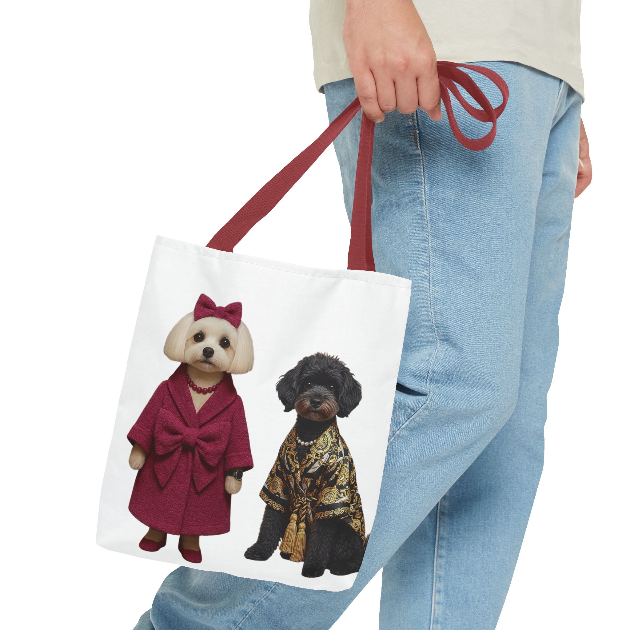 Stylish Dog Duo Tote Bag – Fashionable Poodle & Shih Tzu Print