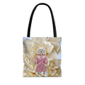 Elegant Dog in Pink Robe Tote Bag