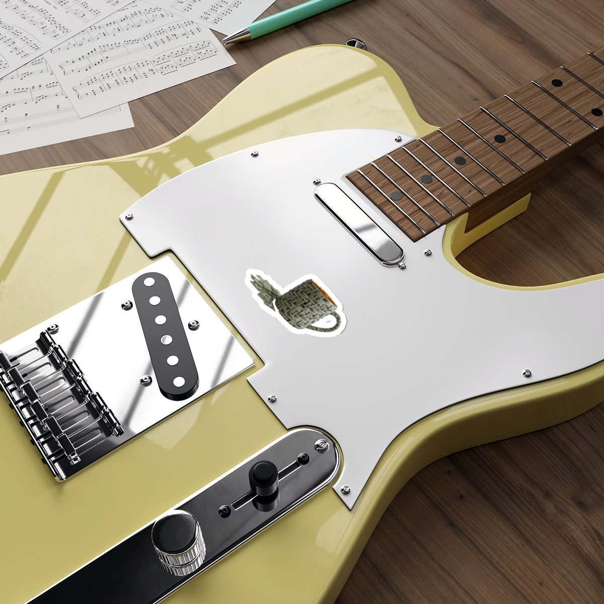 Money Mug Die-Cut Sticker — Minimalist Dollar Bill Woven Design
