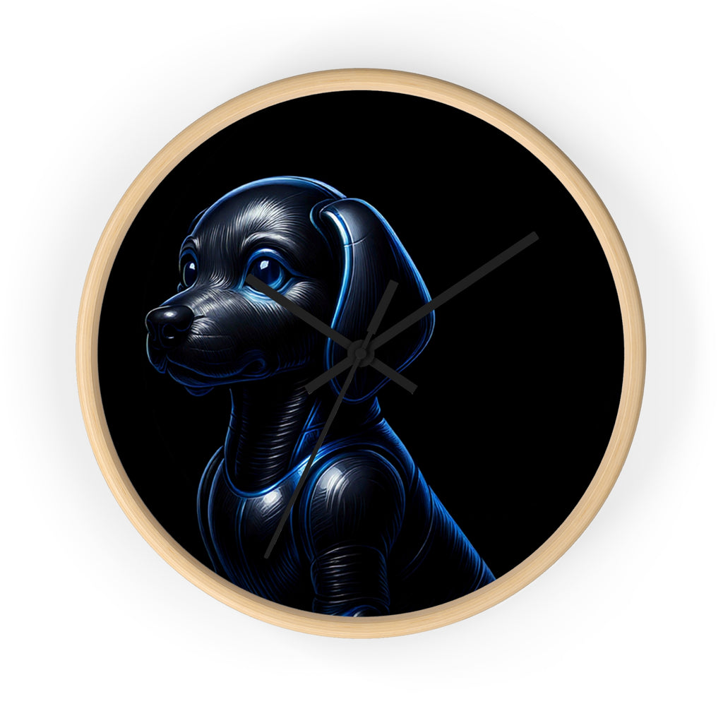 Midnight Guardian – Modern Dog Wall Clock