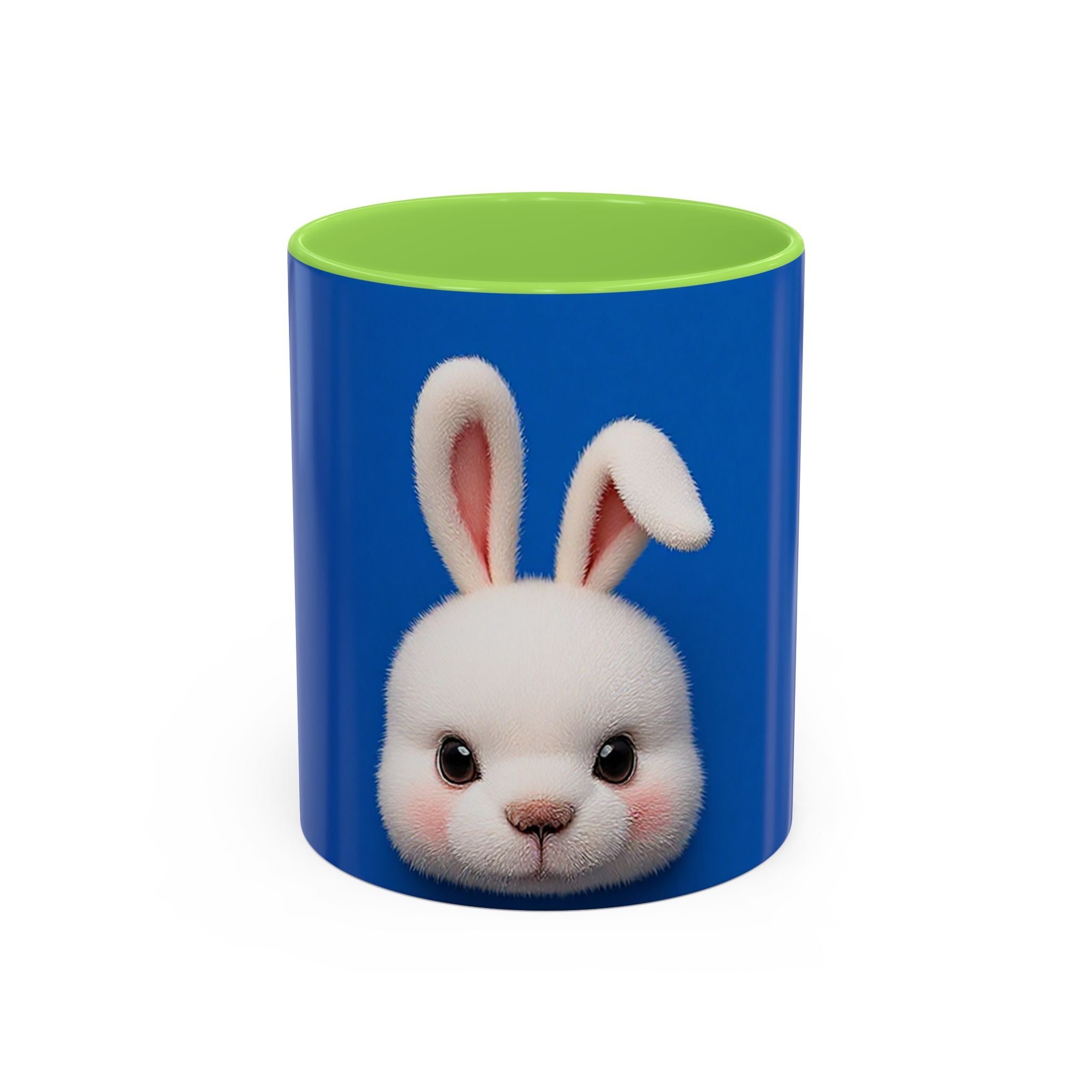 Blue Bunny Accent Mug – Cute Minimal Animal Art Cup