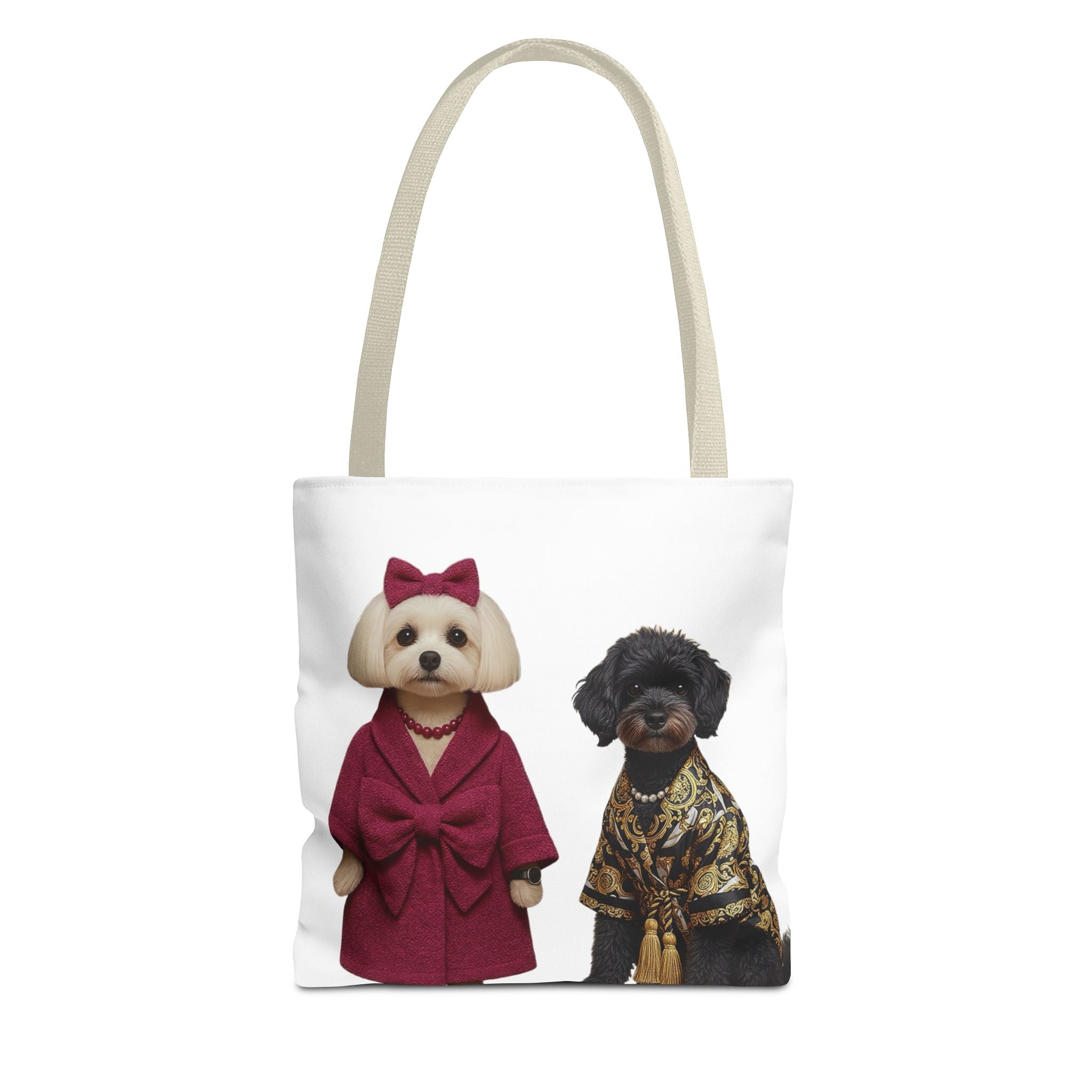 Stylish Dog Duo Tote Bag – Fashionable Poodle & Shih Tzu Print
