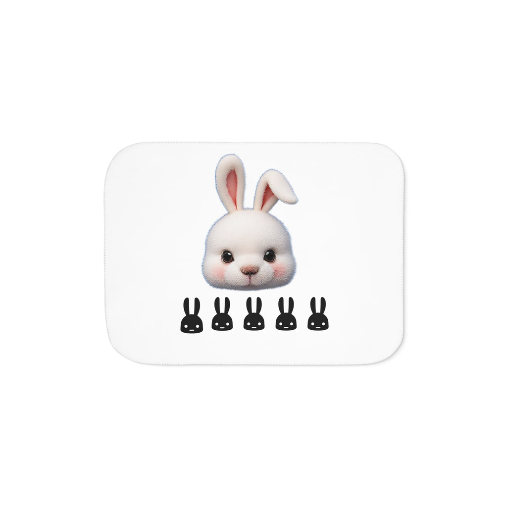 Cute Side Bunny Throw Blanket – Minimal Rabbit Illustration