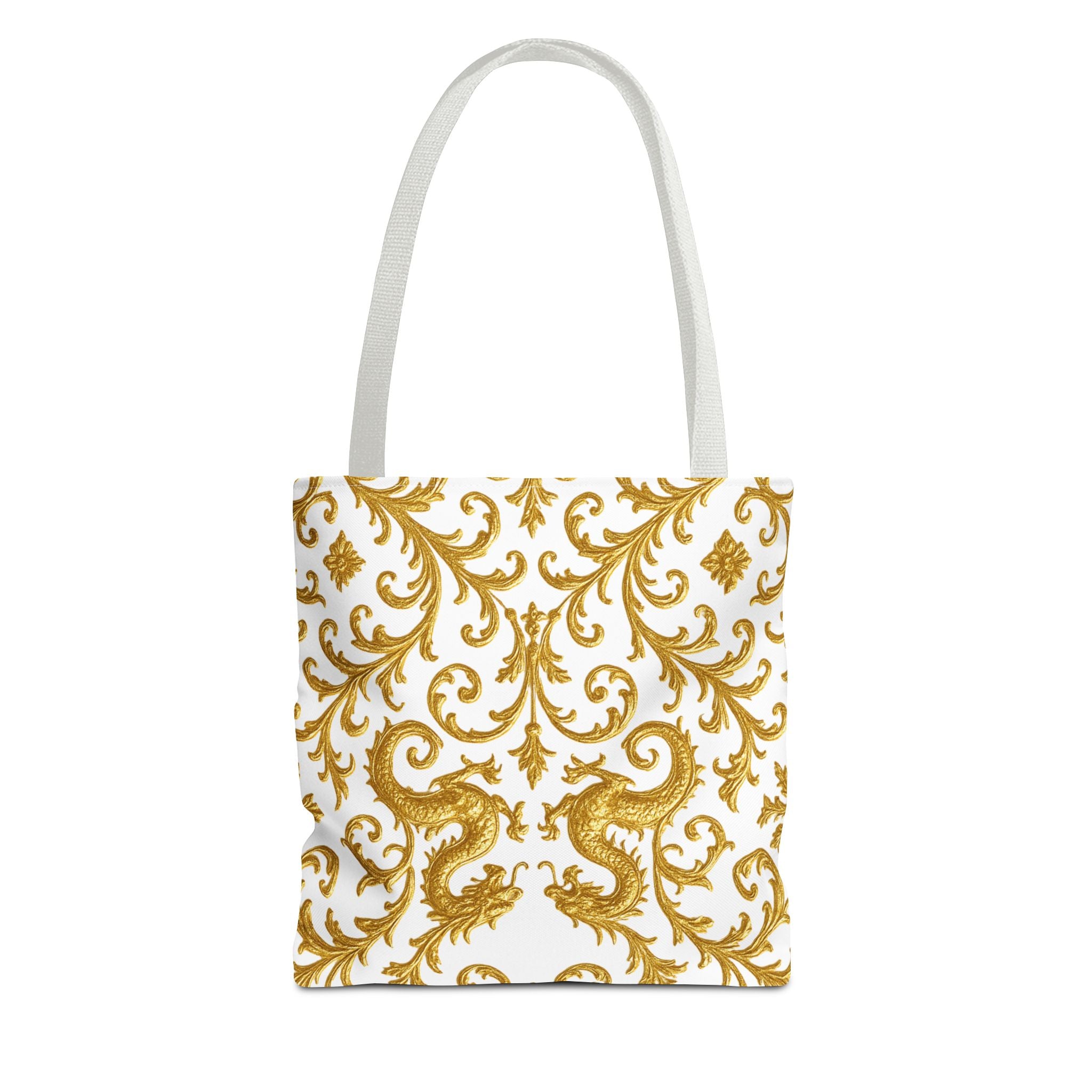 Gold Baroque Pattern Tote Bag – Elegant Statement Shoulder Tote
