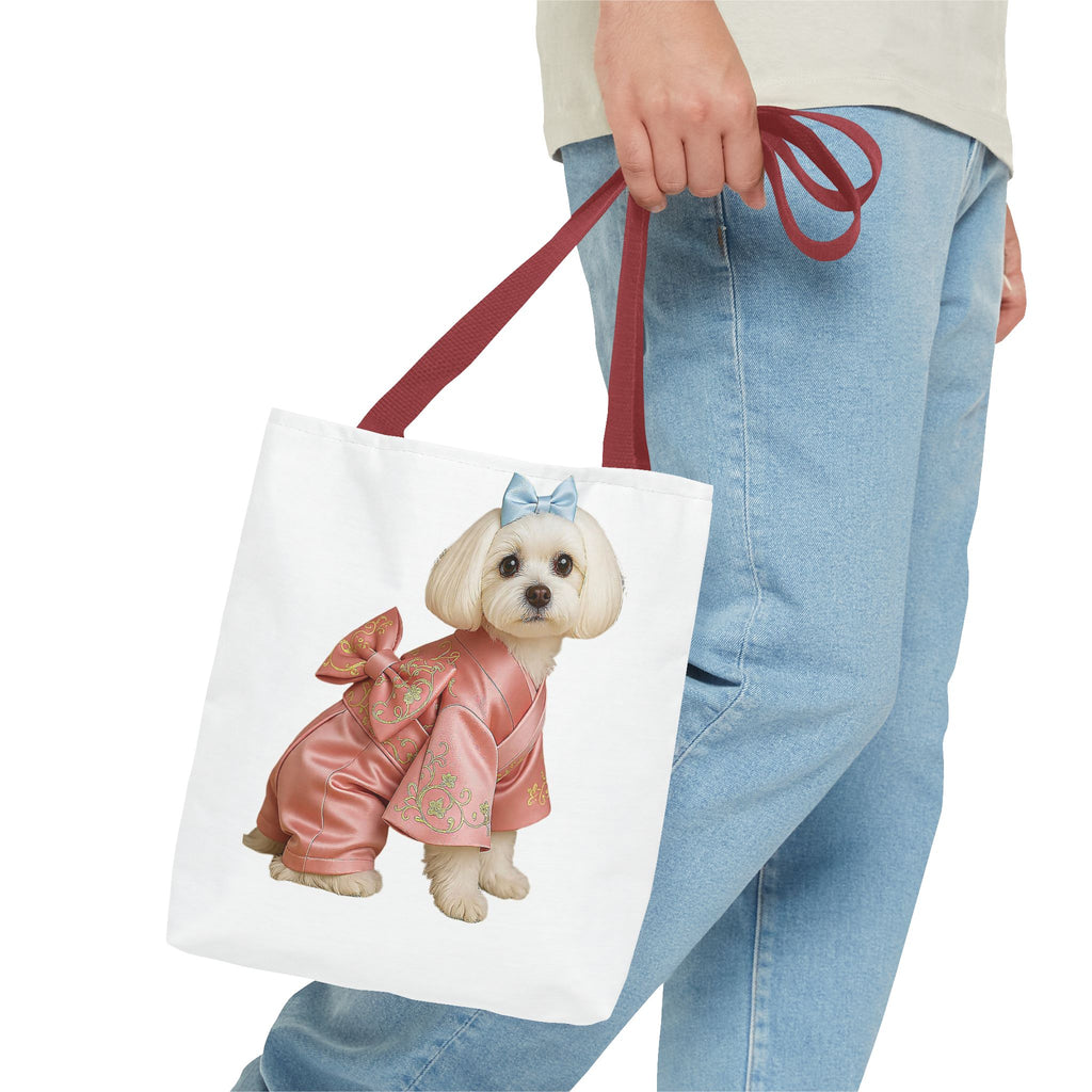 Korean Hanbok Dog Tote Bag – Pink Traditional Style