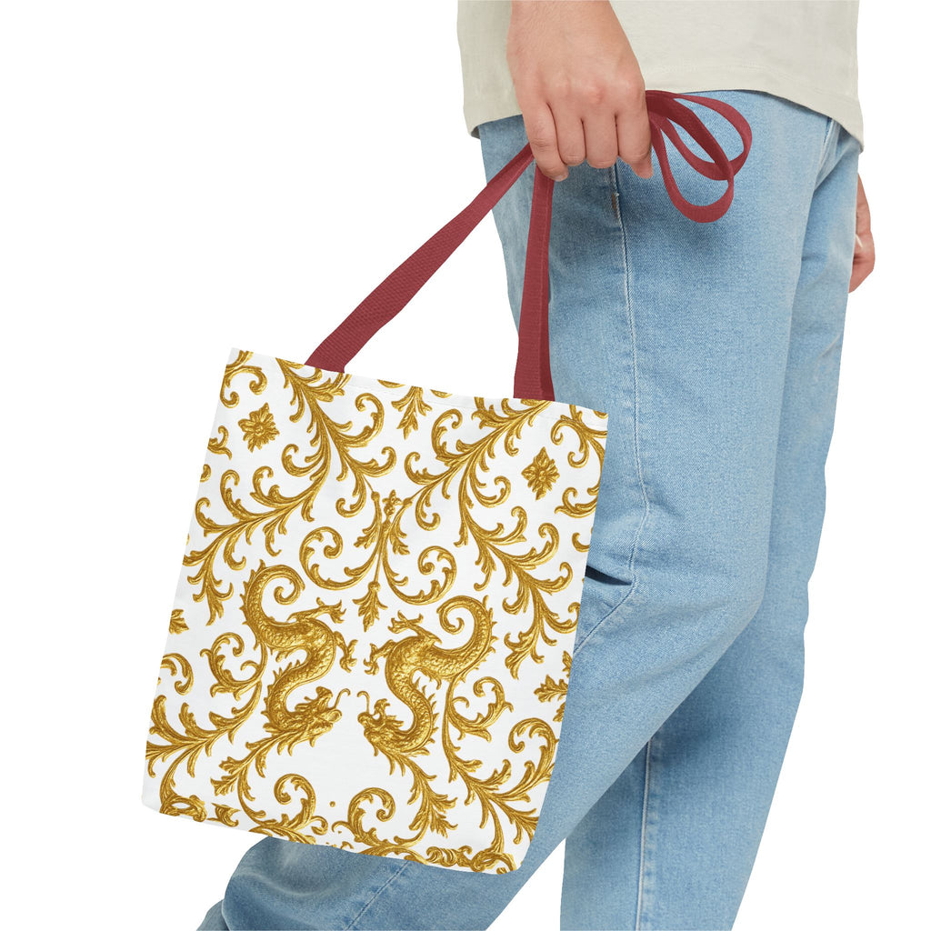 Gold Baroque Pattern Tote Bag – Elegant Statement Shoulder Tote