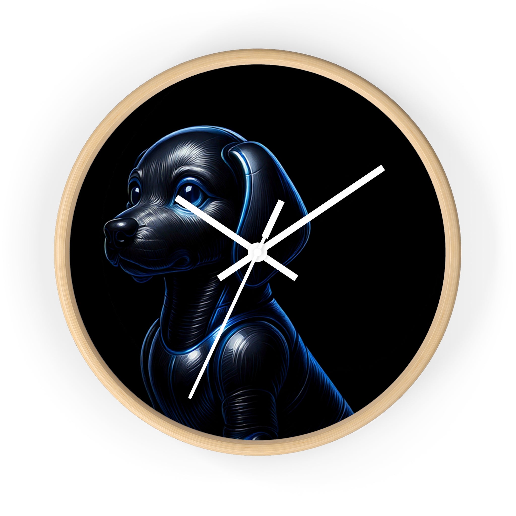 Midnight Guardian – Modern Dog Wall Clock