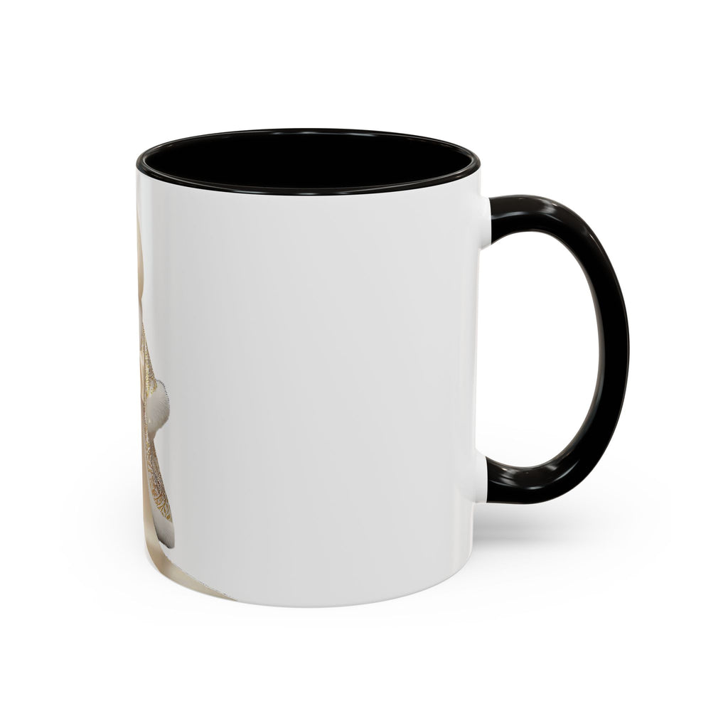 Regal Pup Love Mug – Elegant Gold Ribbon Edition