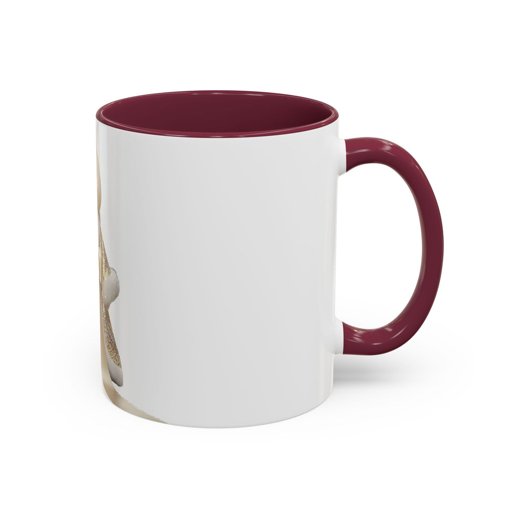 Regal Pup Love Mug – Elegant Gold Ribbon Edition