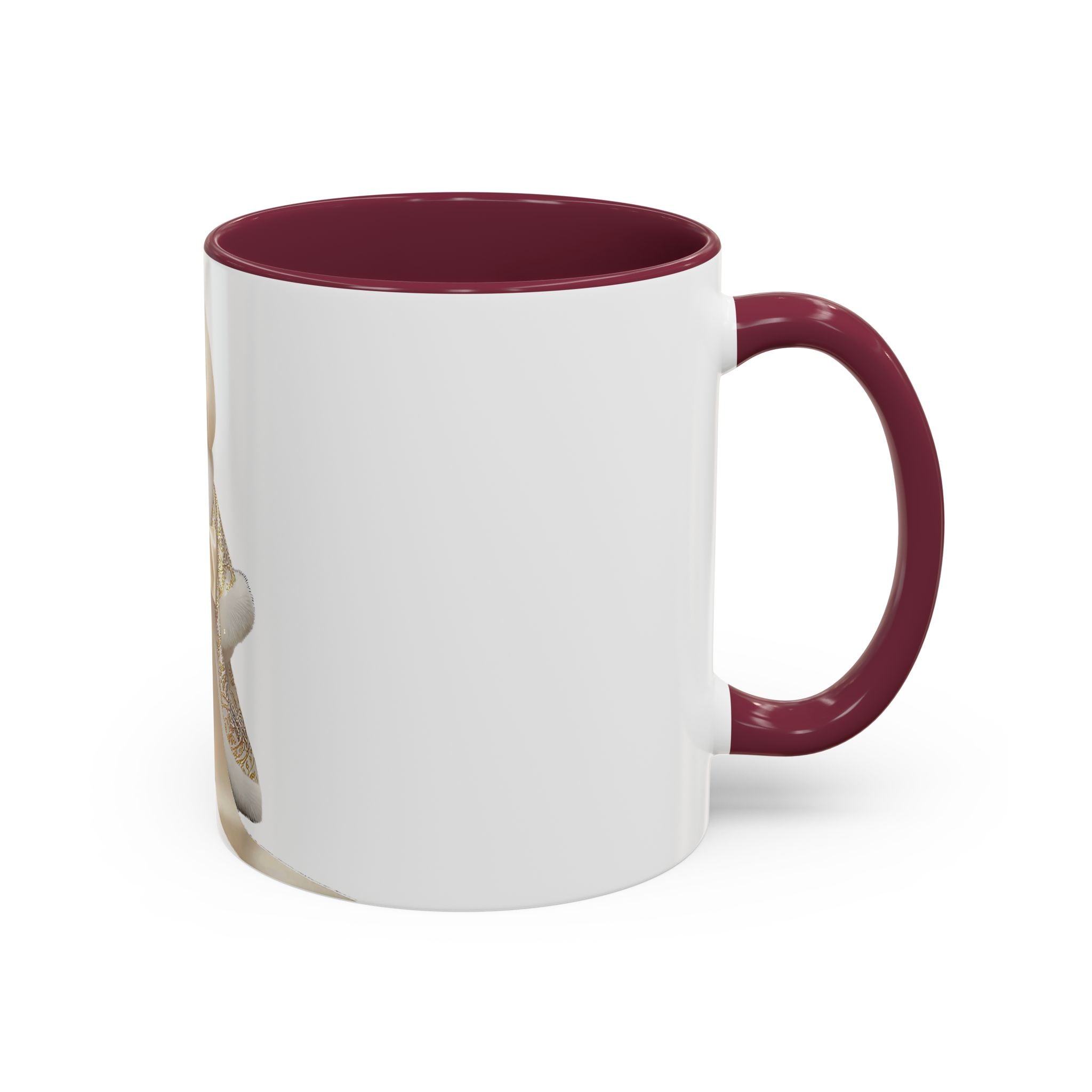 Regal Pup Love Mug – Elegant Gold Ribbon Edition