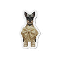 Schnauzer in Gold Bow Die-Cut Magnet | Luxury Dog Fridge Magnet