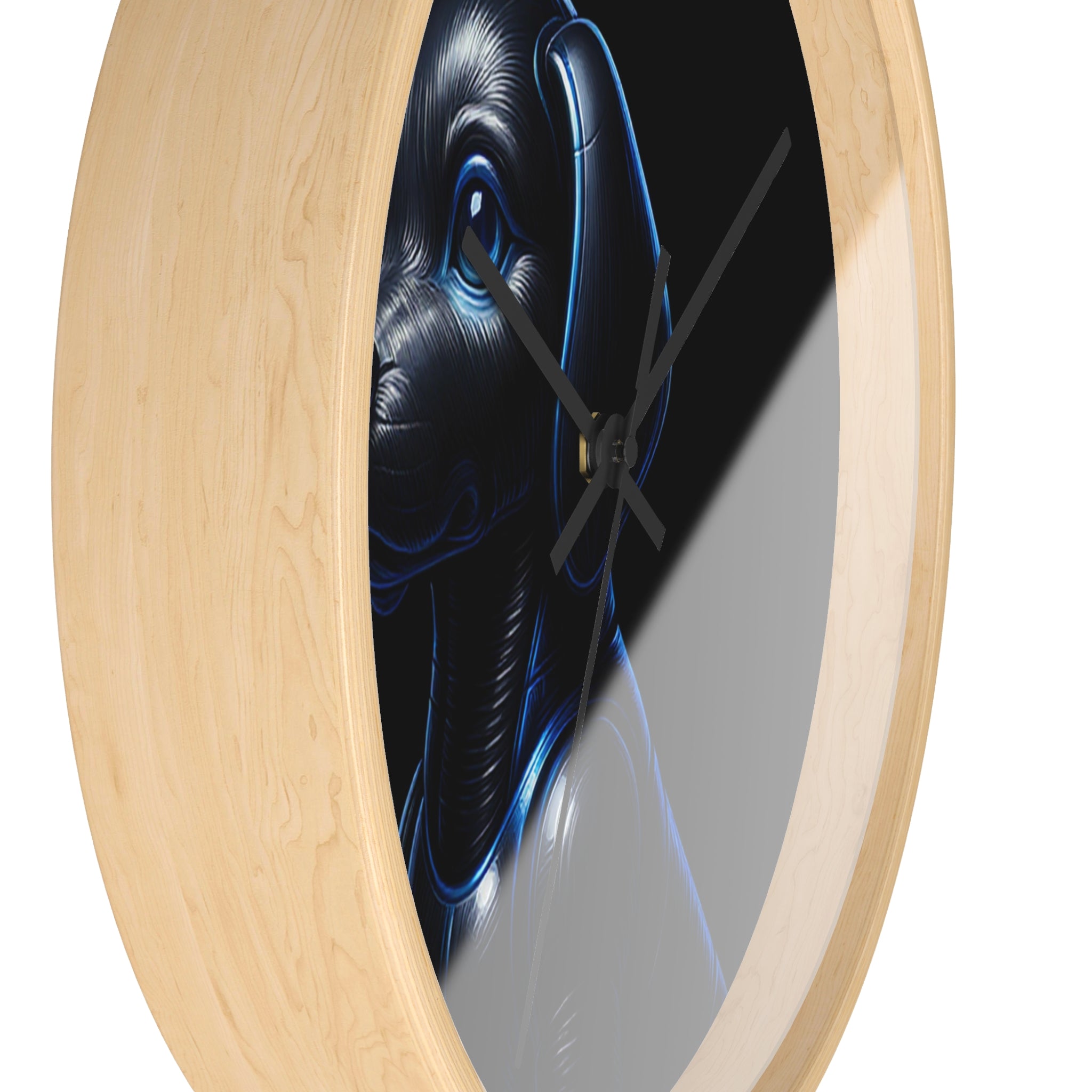 Midnight Guardian – Modern Dog Wall Clock