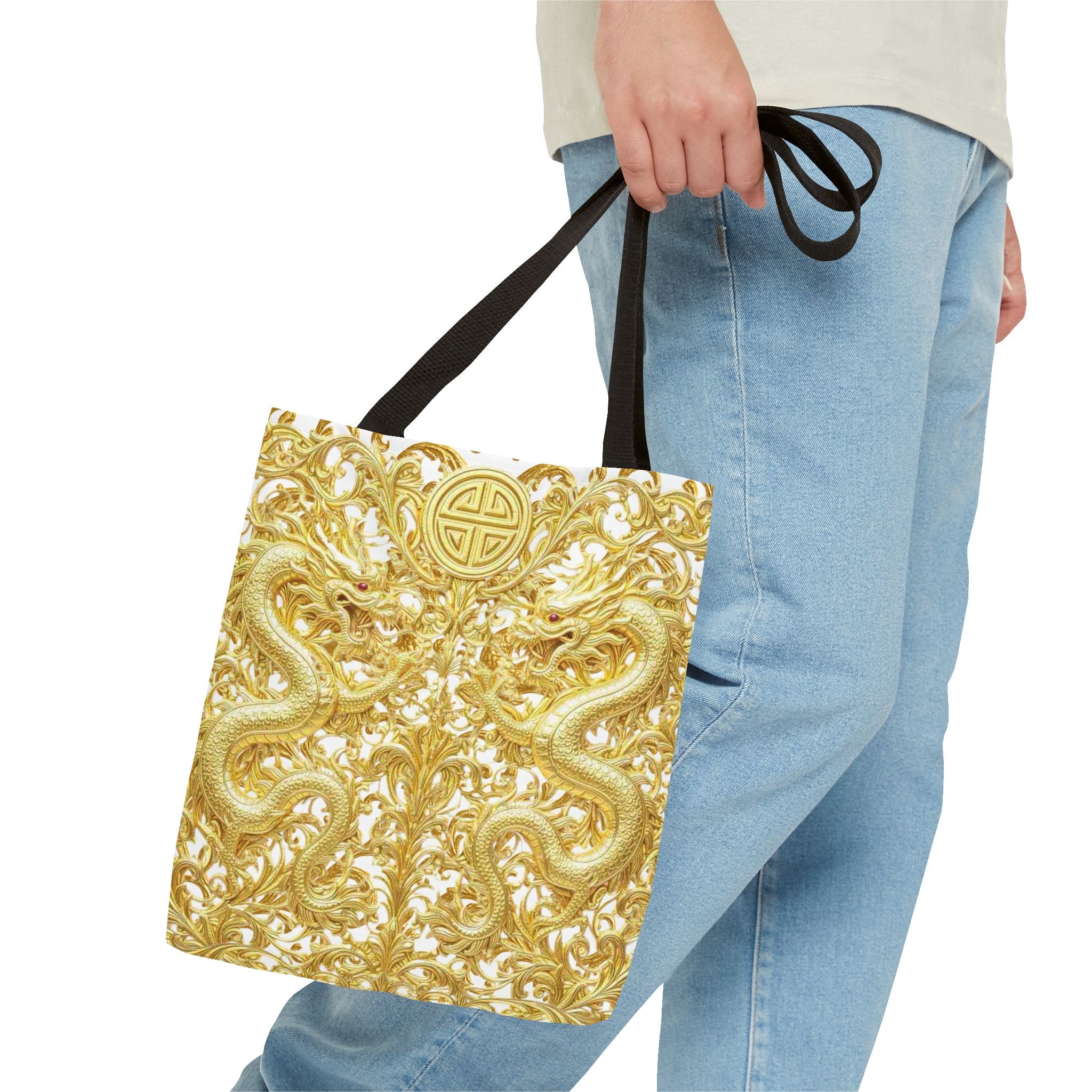 Gold Dragon Baroque Tote Bag – Luxury Statement Tote