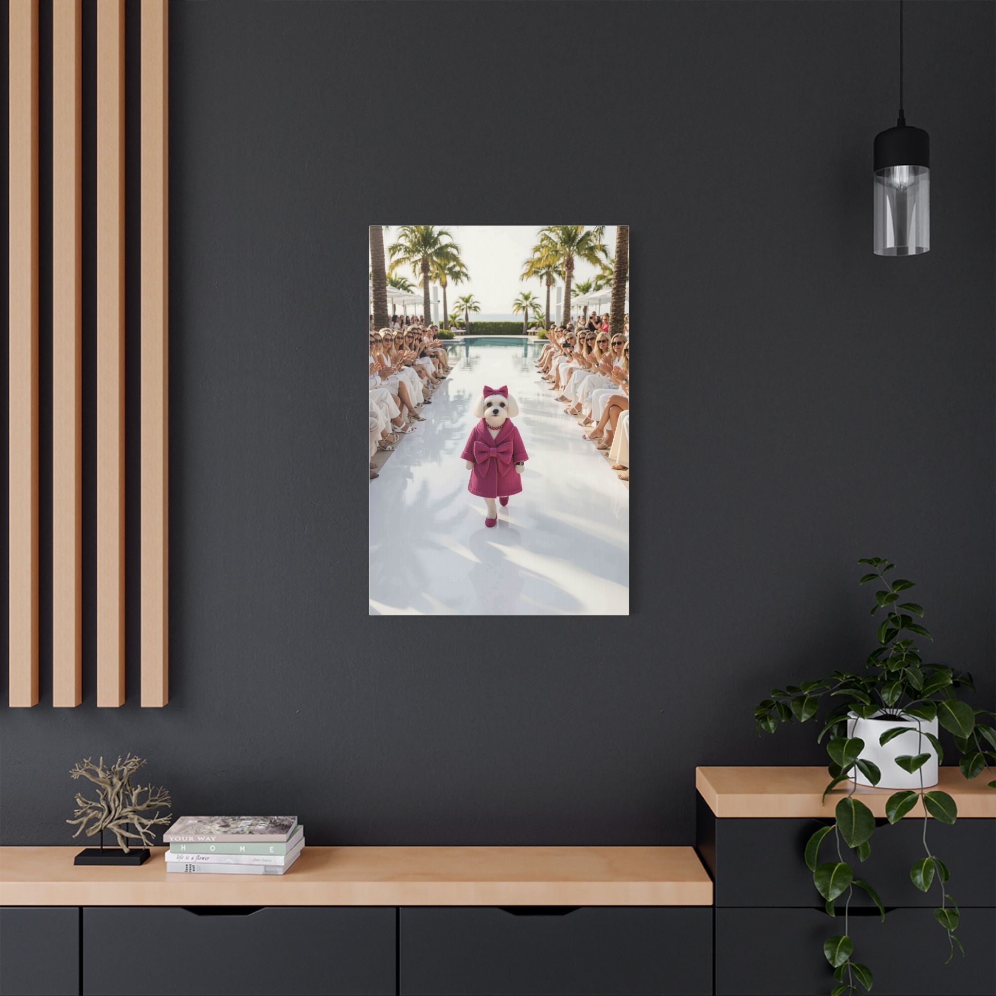 Fashion Runway Dog Wall Art – Luxury Statement Canvas Print