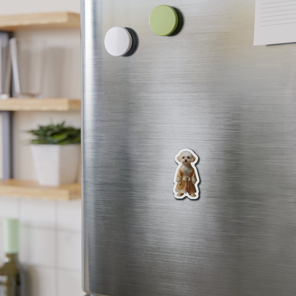 Cute Winking Blonde Girl Die-Cut Magnet – Fashionable Cartoon Fridge Sticker