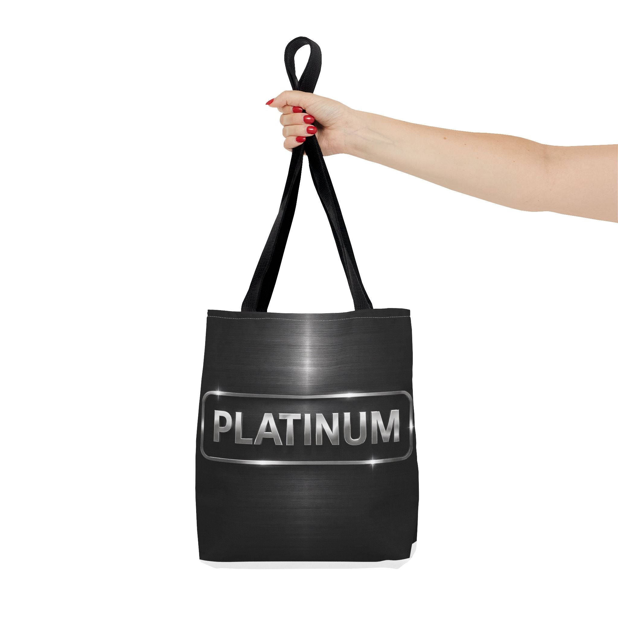 PLATINUM Tote Bag – Minimal Black Premium Statement Bag