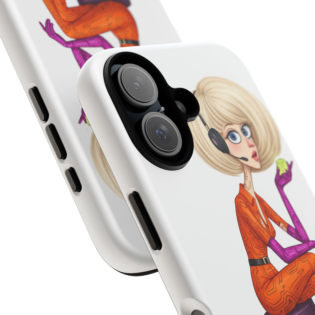 Retro Futuristic Girl iPhone Case | Pop Art Sci-Fi Character Phone Case