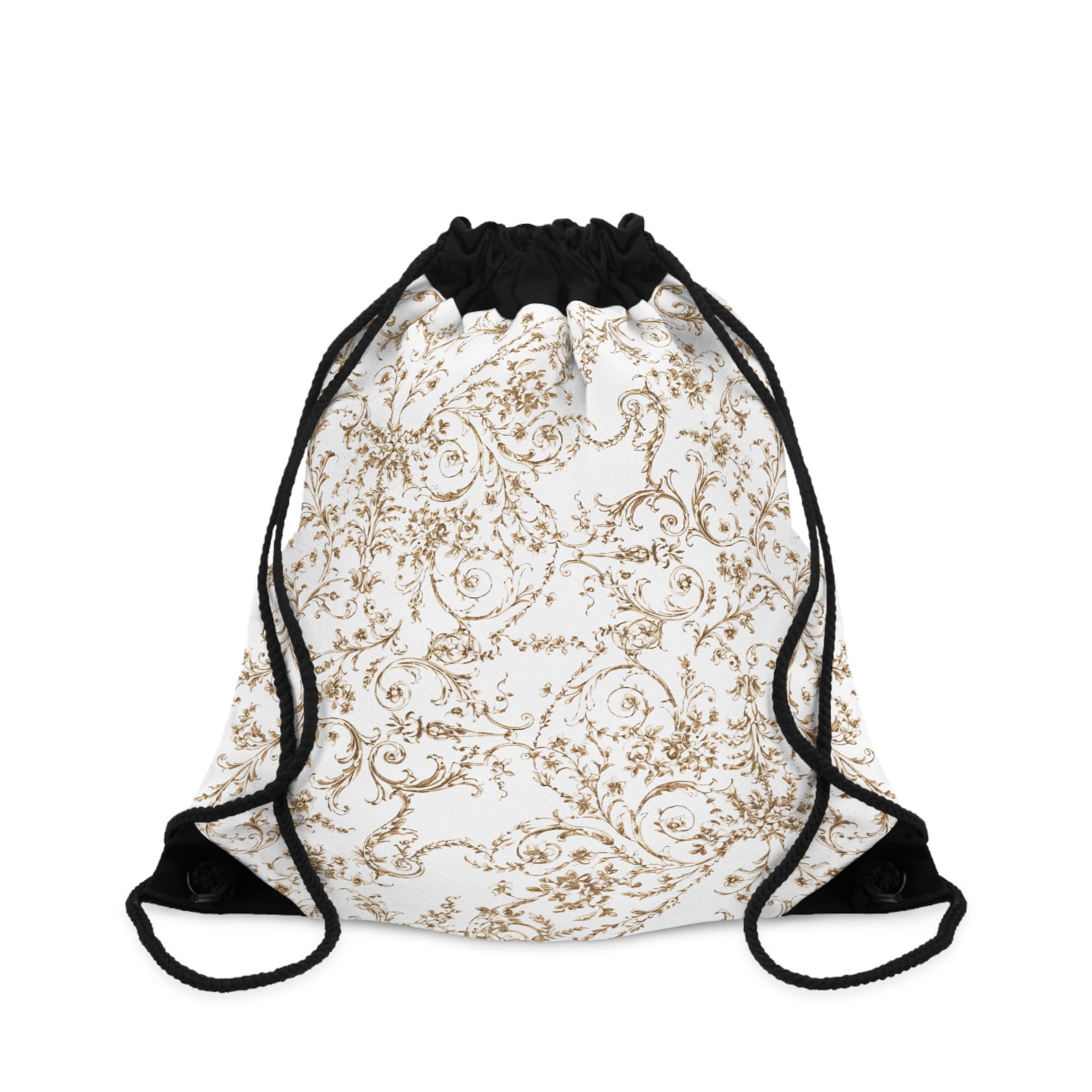 Baroque Pattern Drawstring Bag – Ivory Art Print Design