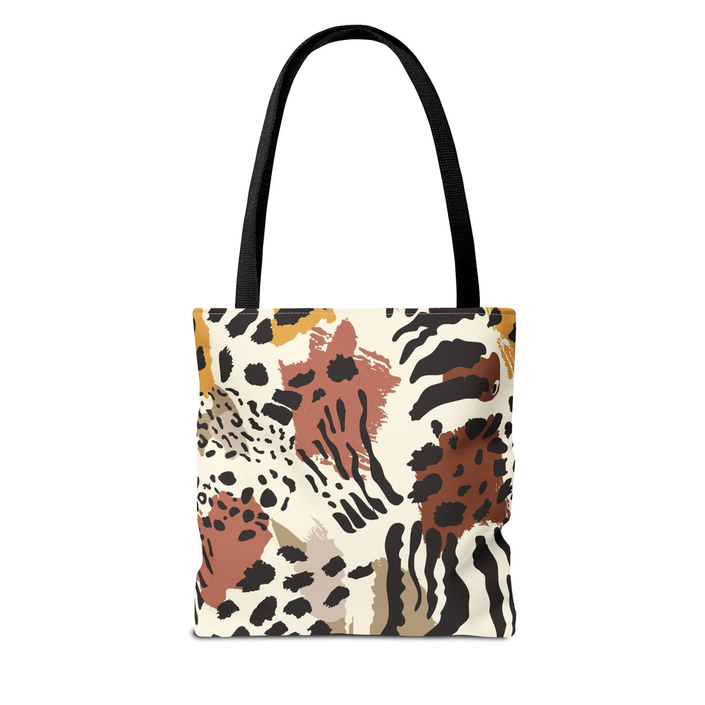 Animal Print Tote Bag — Neutral Safari Pattern AOP