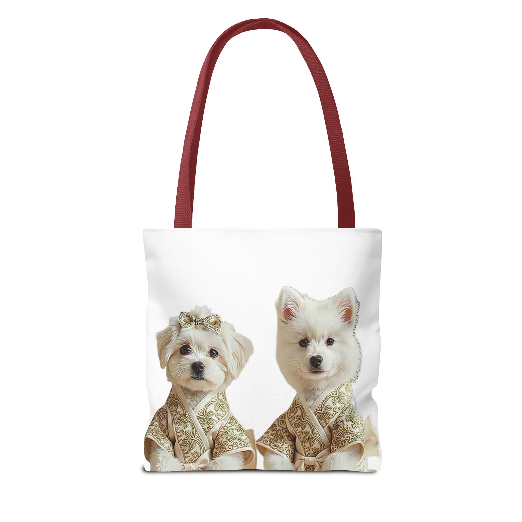 Royal Duo Dog Tote Bag – Elegant Couple Puppy Art Shoulder Bag
