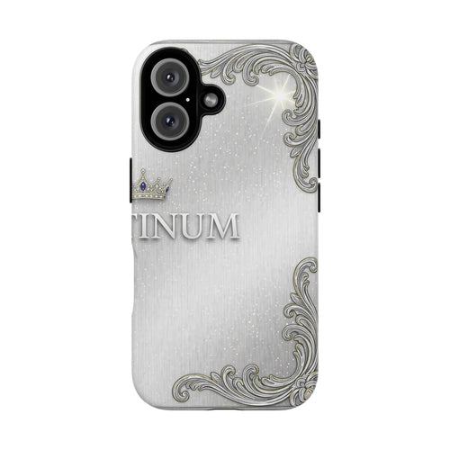 Brushed Silver Baroque iPhone Case — Luxury Minimalist Tough Cases