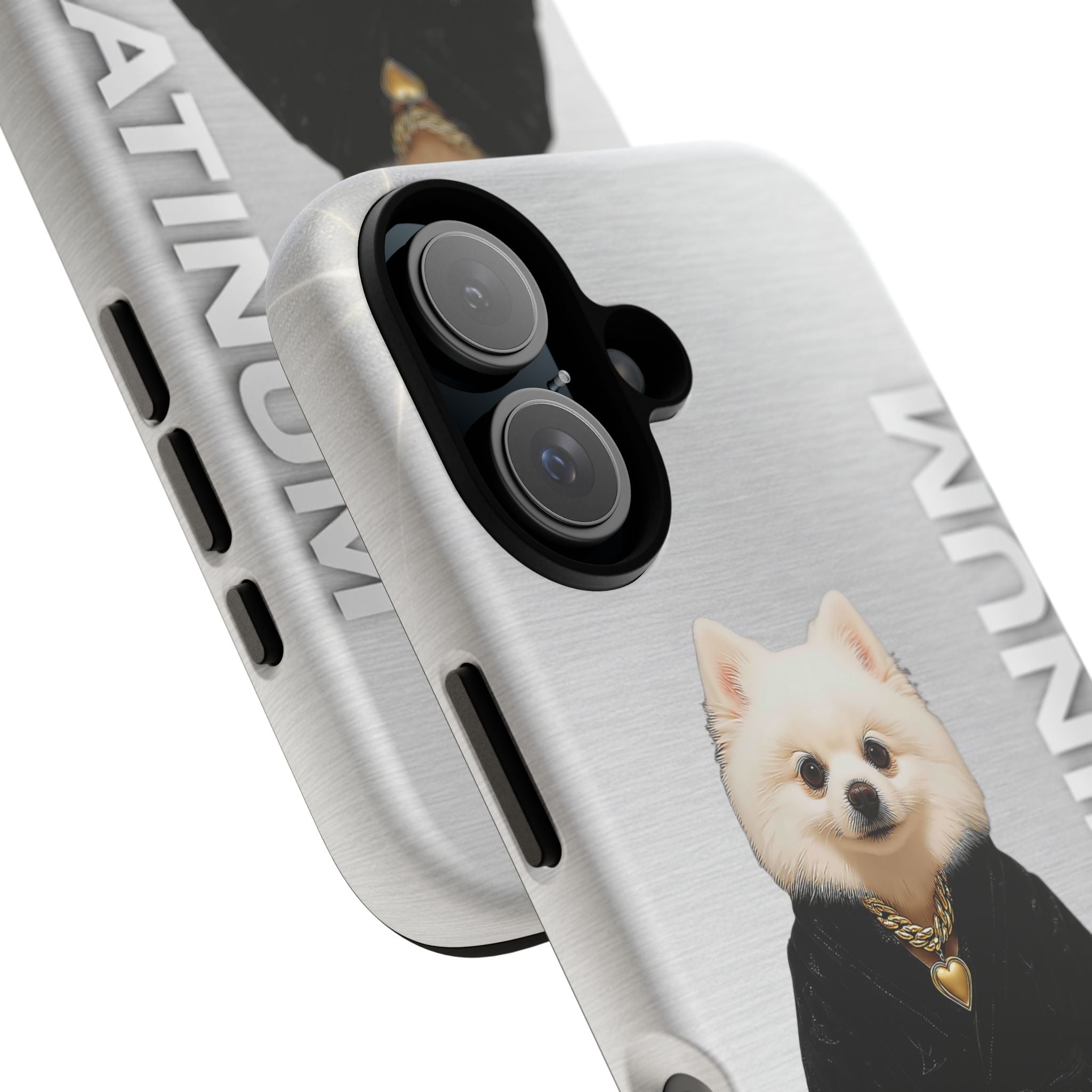Platinum Dog iPhone Case | Luxury Silver Minimal Phone Case